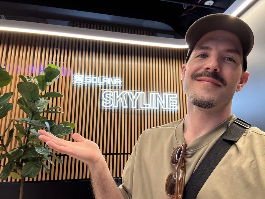 Matthew in front of the Solana Skyline sign.