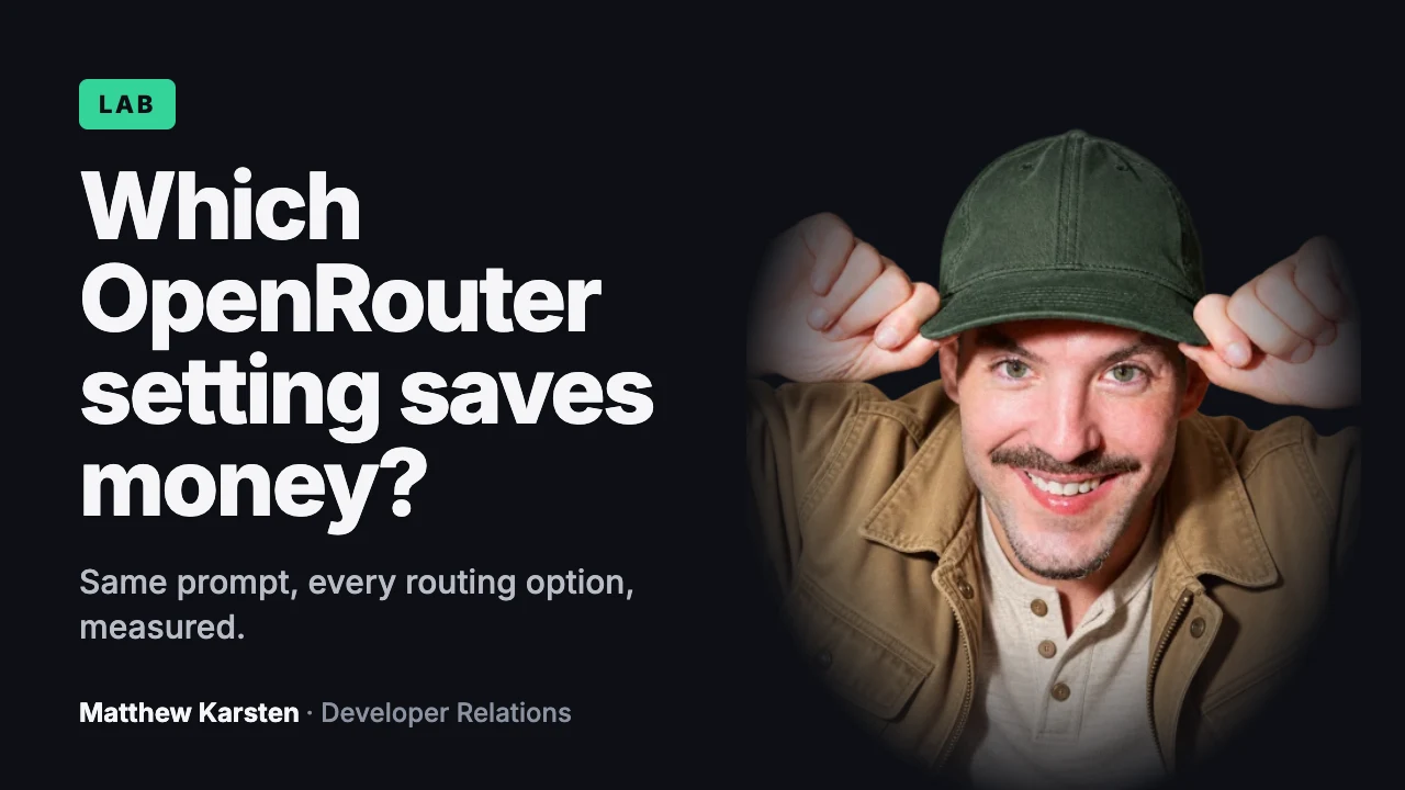 Thumbnail: Which OpenRouter setting saves money?