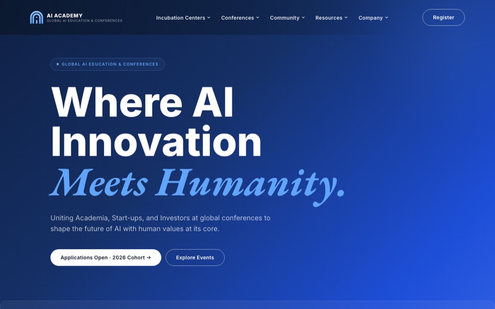 AI Academy — the delivered site, as shipped